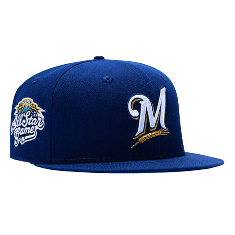 New Era 59Fifty Milwaukee Brewers 2002 All Star Game Patch Light Blue UV Hat - Royal New Era