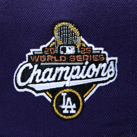 New Era 59Fifty Los Angeles Dodgers 2025 World Series Champions Patch Hat - Purple, Black, Metallic Gold New Era
