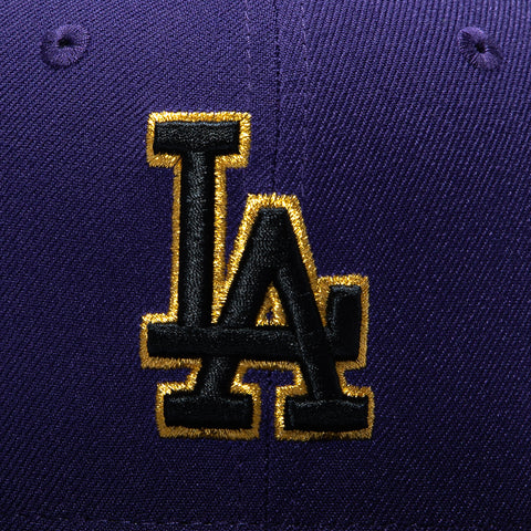 New Era 59Fifty Los Angeles Dodgers 2025 World Series Champions Patch Hat - Purple, Black, Metallic Gold New Era