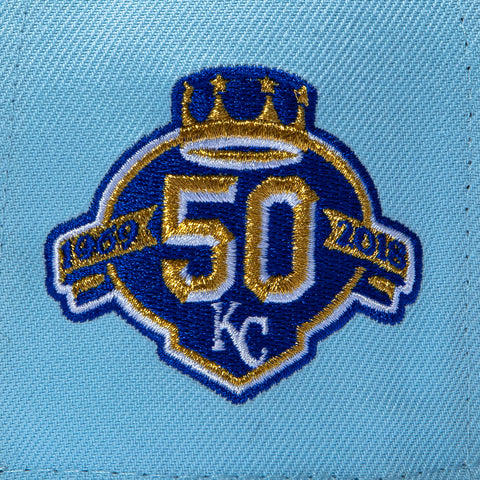 New Era 59Fifty Kansas City Royals 50th Anniversary Patch Crown Hat - Light Blue New Era