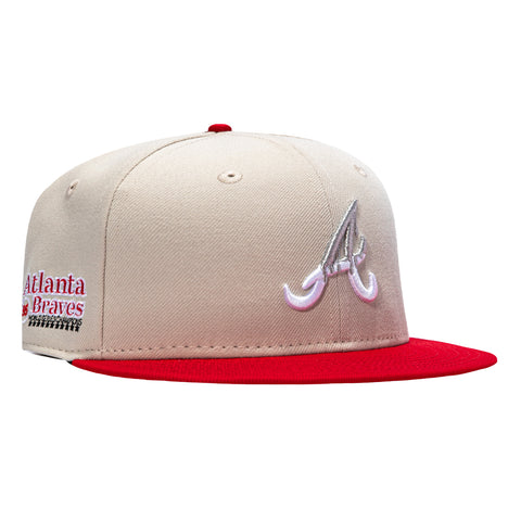 New Era 59Fifty Highball Atlanta Braves 1995 World Series Champions Patch Hat - Stone, Red