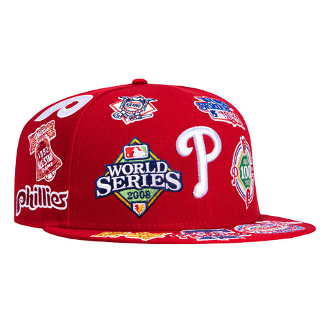 New Era 59Fifty All Over Philadelphia Phillies Hat - Red New Era