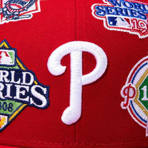 New Era 59Fifty All Over Philadelphia Phillies Hat - Red New Era