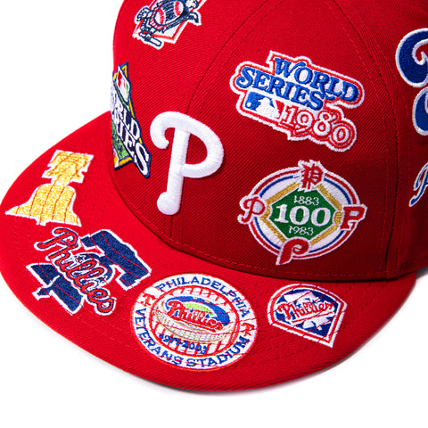 New Era 59Fifty All Over Philadelphia Phillies Hat - Red New Era