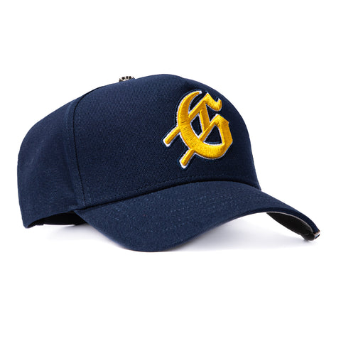 Godspeed G Logo Trucker Snapback Hat - Navy, Yellow Godspeed