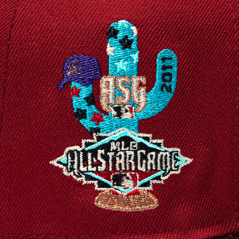 New Era 59Fifty Arizona Diamondbacks 2011 All Star Game Patch Script Hat - Sedona Red, Black, Mint New Era
