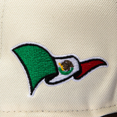 New Era 9Fifty A-Frame 2026 Del Mundo Mexico Flag Patch Script Snapback Pre-curved Hat - White, Brown
