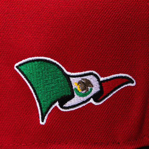 New Era 9Fifty A-Frame 2026 Del Mundo Mexico Flag Patch Snapback Pre-curved Hat - Red, Black