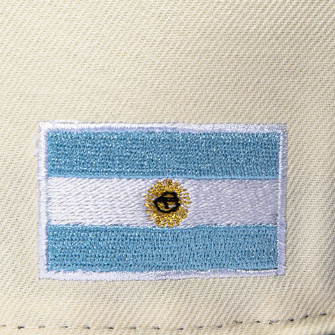 New Era 9Fifty A-Frame 2026 Del Mundo Argentina Flag Patch Script Snapback Pre-curved Hat - White, Navy