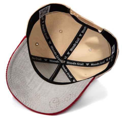 Woodn Grail USC Trojan Upside Down Key Script Snapback Hat - Cream, Cardinal Woodn Grail