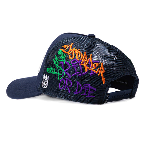Cult of Individuality Graffiti Snapback Trucker Hat - Navy Cult of Individuality