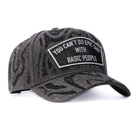 Cult of Individuality You Can't Do Epic Sh*t With Basic People Snapback Crystals Hat - Black Denim Cult of Individuality
