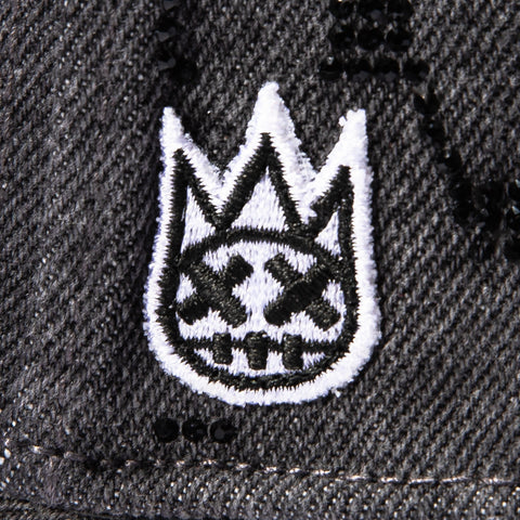 Cult of Individuality You Can't Do Epic Sh*t With Basic People Snapback Crystals Hat - Black Denim Cult of Individuality