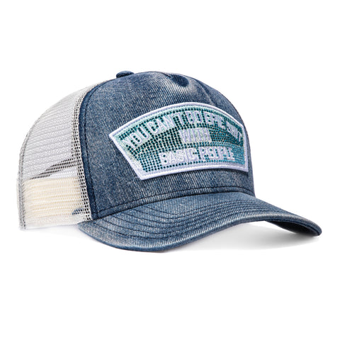 Cult of Individuality You Can't Do Epic Sh*t With Basic People Crystals Snapback Trucker Hat - Blue Denim Cult of Individuality