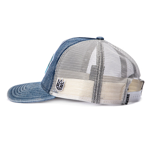 Cult of Individuality You Can't Do Epic Sh*t With Basic People Crystals Snapback Trucker Hat - Blue Denim Cult of Individuality