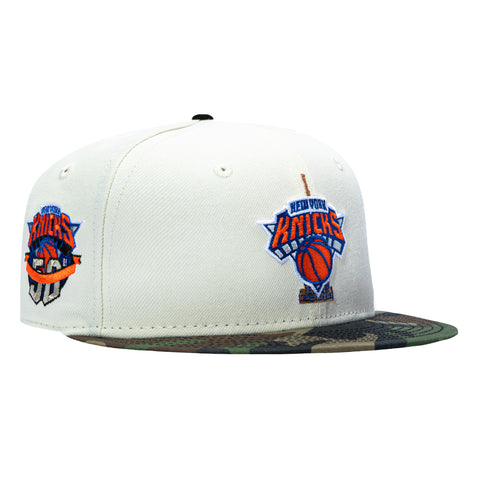 New Era 59Fifty New York Knicks 50th Anniversary Patch Empire State Building Hat - White, Camo
