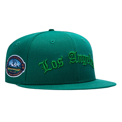 New Era 59Fifty Los Angeles Dodgers 50th Anniversary Stadium Patch Old English Hat - Green, Kelly