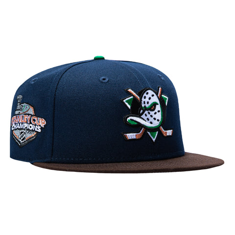 New Era 59Fifty Anaheim Ducks 2007 Stanley Cup Champions Patch Hat - Navy, Brown New Era