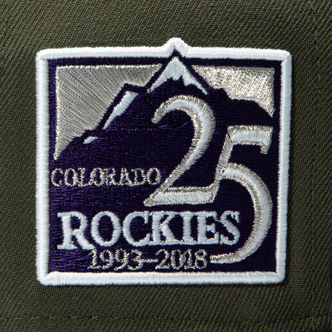New Era 59Fifty Colorado Rockies 25th Anniversary Patch Hat - Olive, Green New Era