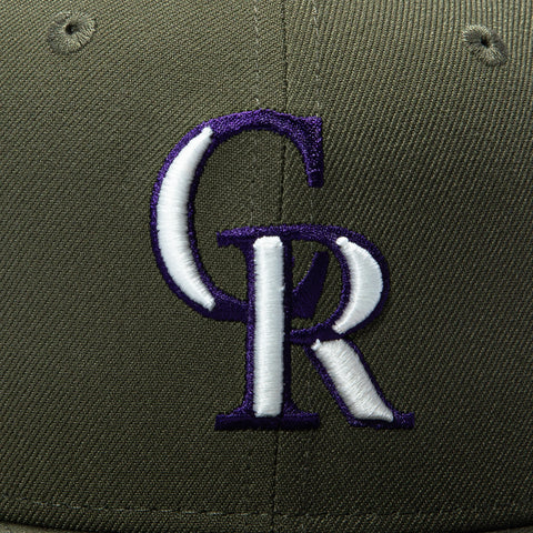 New Era 59Fifty Colorado Rockies 25th Anniversary Patch Hat - Olive, Green New Era