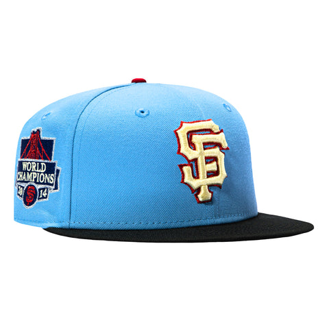 New Era 59Fifty San Francisco Giants 2014 World Series Champions Patch Hat - Light Blue, Black New Era