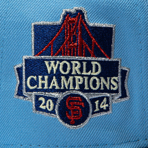 New Era 59Fifty San Francisco Giants 2014 World Series Champions Patch Hat - Light Blue, Black New Era