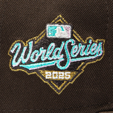 New Era 59Fifty Spumoni Los Angeles Dodgers 2025 World Series Patch Upside Down Pink UV Hat - Brown New Era
