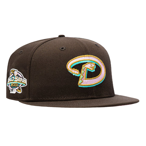 New Era 59Fifty Spumoni Arizona Diamondbacks 2001 World Series Patch D Pink UV Hat - Brown New Era