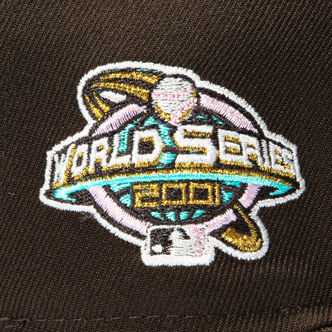 New Era 59Fifty Spumoni Arizona Diamondbacks 2001 World Series Patch D Pink UV Hat - Brown New Era