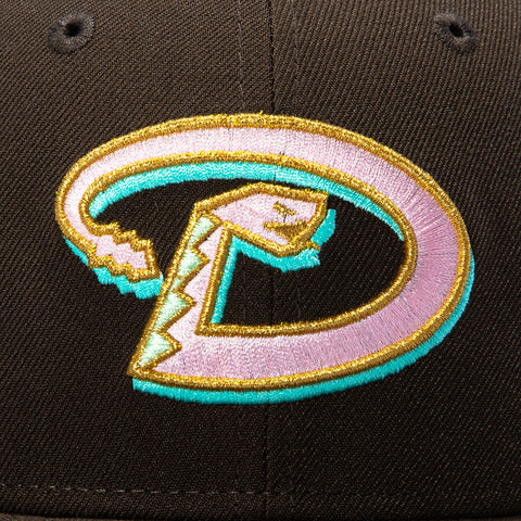 New Era 59Fifty Spumoni Arizona Diamondbacks 2001 World Series Patch D Pink UV Hat - Brown New Era