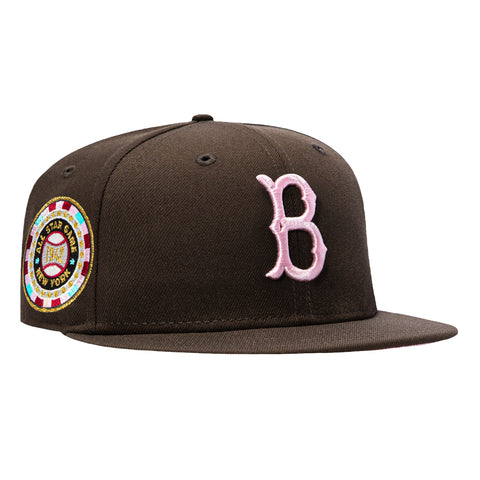 New Era 59Fifty Spumoni Brooklyn Dodgers 1942 All Star Game Patch Pink UV Hat - Brown New Era