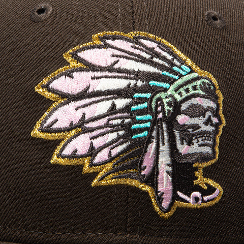 New Era 59Fifty Spumoni Skull Chief Since 1992 Patch Pink UV Hat - Brown New Era
