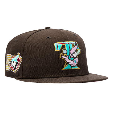 New Era 59Fifty Spumoni Toronto Blue Jays 50th Anniversary Patch 2003 Pink UV Hat - Brown New Era