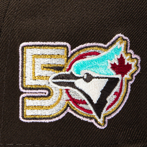 New Era 59Fifty Spumoni Toronto Blue Jays 50th Anniversary Patch 2003 Pink UV Hat - Brown New Era