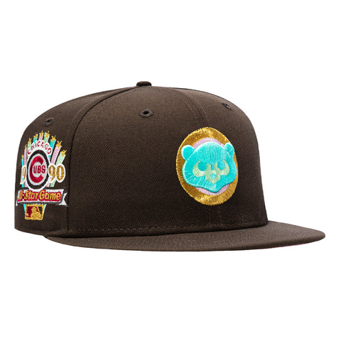 New Era 59Fifty Spumoni Chicago Cubs 1990 All Star Game Patch 1979 Pink UV Hat - Brown New Era