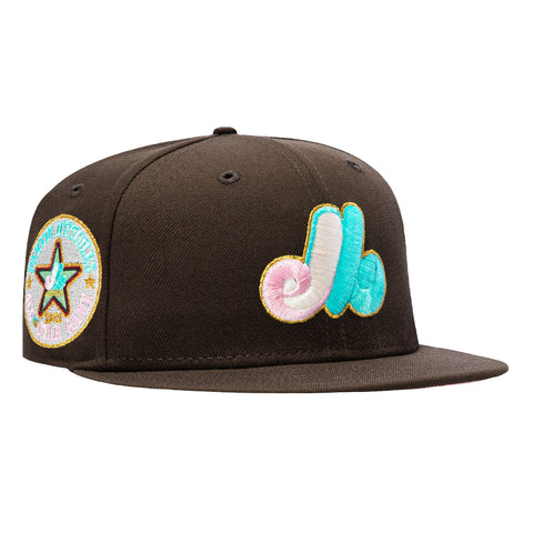 New Era 59Fifty Spumoni Montreal Expos 1982 All Star Game Patch Pink UV Hat - Brown New Era