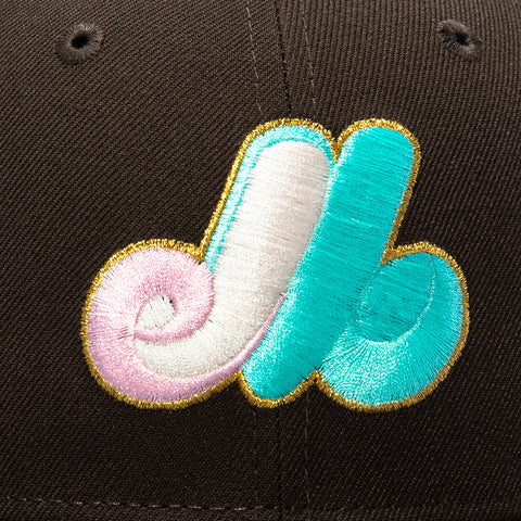New Era 59Fifty Spumoni Montreal Expos 1982 All Star Game Patch Pink UV Hat - Brown New Era