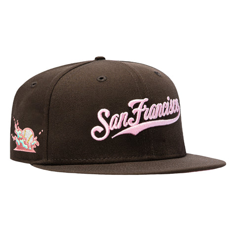New Era 59Fifty Spumoni San Francisco Giants Splash Patch Script Pink UV Hat - Brown New Era