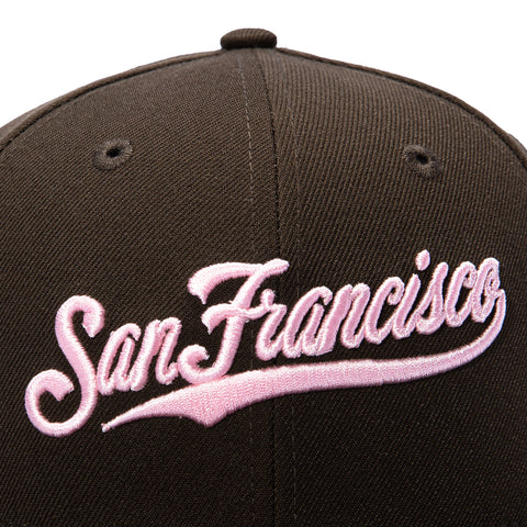 New Era 59Fifty Spumoni San Francisco Giants Splash Patch Script Pink UV Hat - Brown New Era
