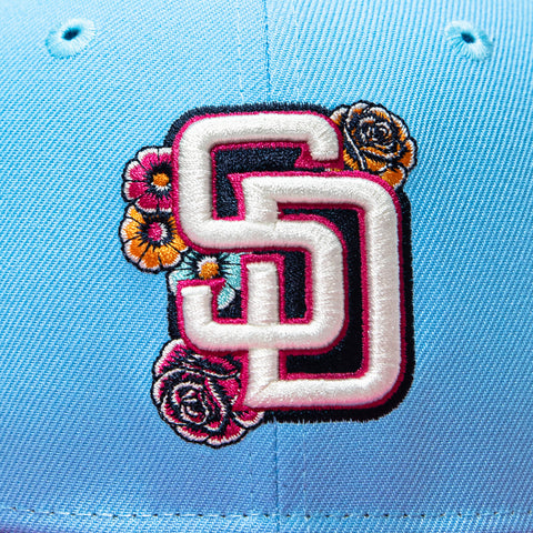 New Era 59Fifty San Diego Padres 2026 City Patch Floral Hat - Neon Blue, Magenta New Era