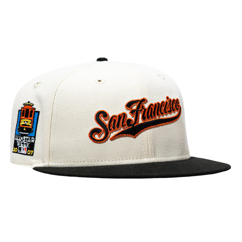 New Era 59Fifty San Francisco Giants 2007 All Star Week Patch Script Hat - Cream, Black New Era