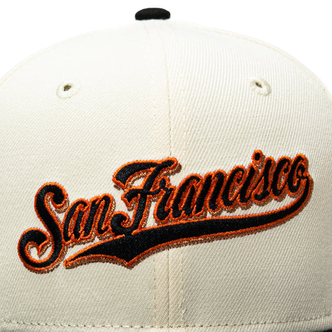 New Era 59Fifty San Francisco Giants 2007 All Star Week Patch Script Hat - Cream, Black New Era