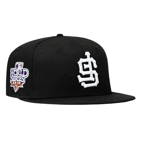 New Era 59Fifty San Francisco Giants 2010 World Series Patch Upside Down Pink UV Hat - Black, White New Era