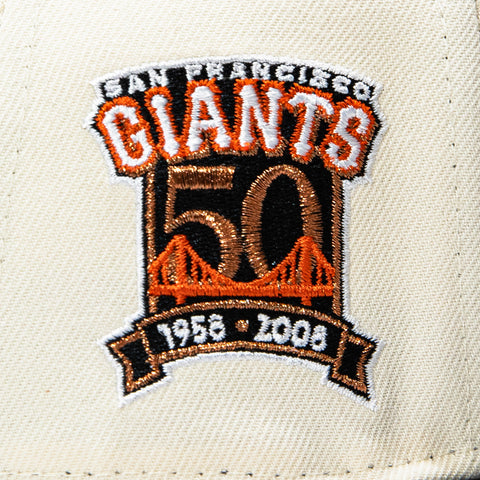 New Era 59Fifty San Jose Giants 50th Anniversary Patch Hat - Cream, Black, White New Era