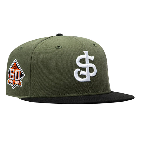 New Era 59Fifty San Jose Giants 60th Anniversary Patch Hat - Olive, Black New Era