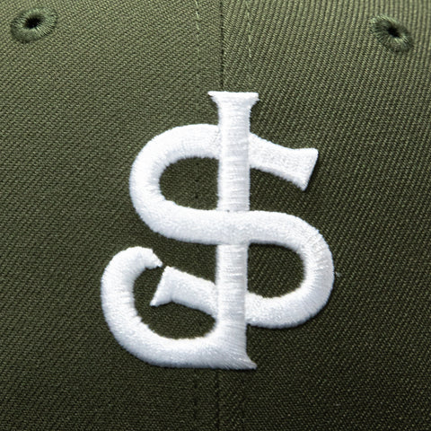 New Era 59Fifty San Jose Giants 60th Anniversary Patch Hat - Olive, Black New Era