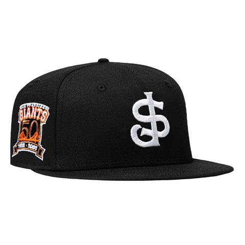 New Era 59Fifty San Jose Giants 50th Anniversary Patch Hat - Black, White New Era