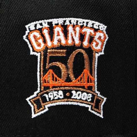 New Era 59Fifty San Jose Giants 50th Anniversary Patch Hat - Black, White New Era