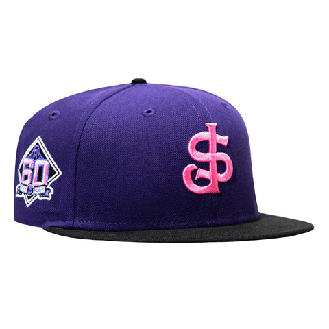 New Era 59Fifty San Jose Giants 60th Anniversary Patch Hat - Purple, Black, Metallic Silver New Era