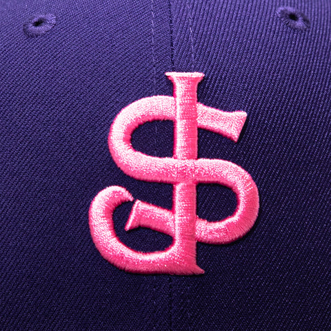 New Era 59Fifty San Jose Giants 60th Anniversary Patch Hat - Purple, Black, Metallic Silver New Era